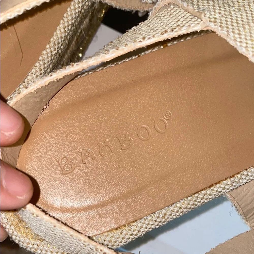 BAMBOO Cream Espadrilles with Natural Woven Design